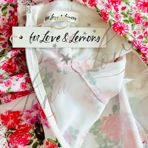 FOR LOVE & LEMONS Rosalyn Mini Dress in Pink (size XS) NWT - Picture 9 of 10